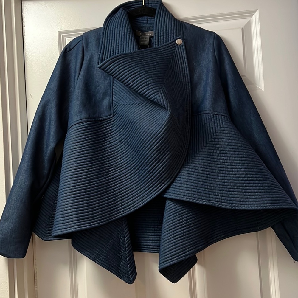 Denim jacket with fun angles and details